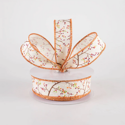 Fall Mini Berry Branch 7/8" x 10 yards Ribbon