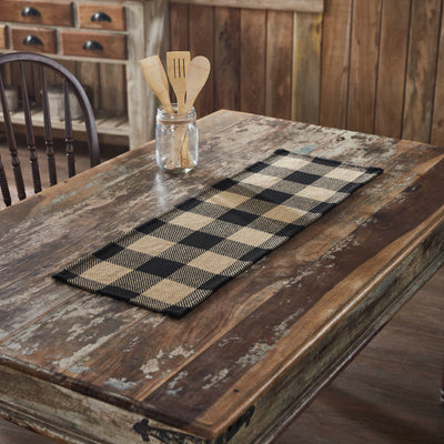 Black Check Table Runner 12" x 36"