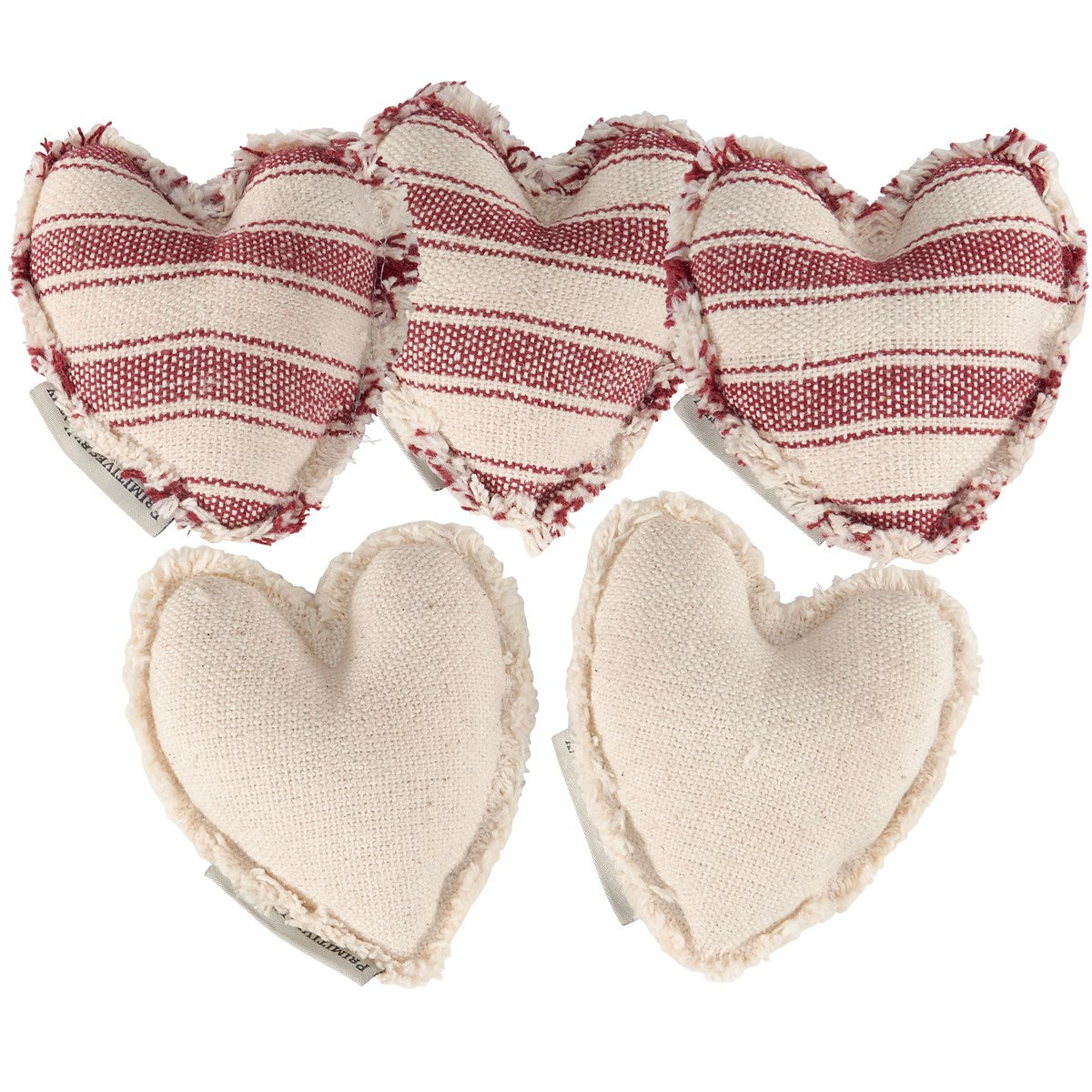 😊 WARM + COZY DAY 20 ✨ Set of 5 Love and Stripes Fabric Decorative Hearts