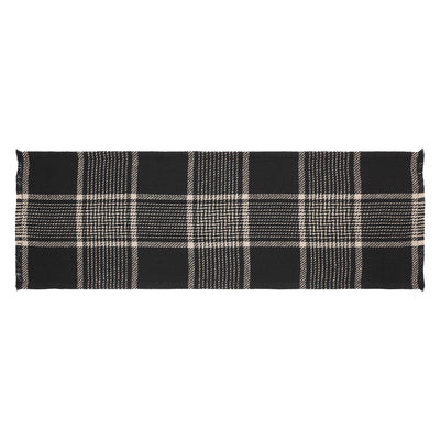 Eston Black Tan Plaid Runner 12" x 36"