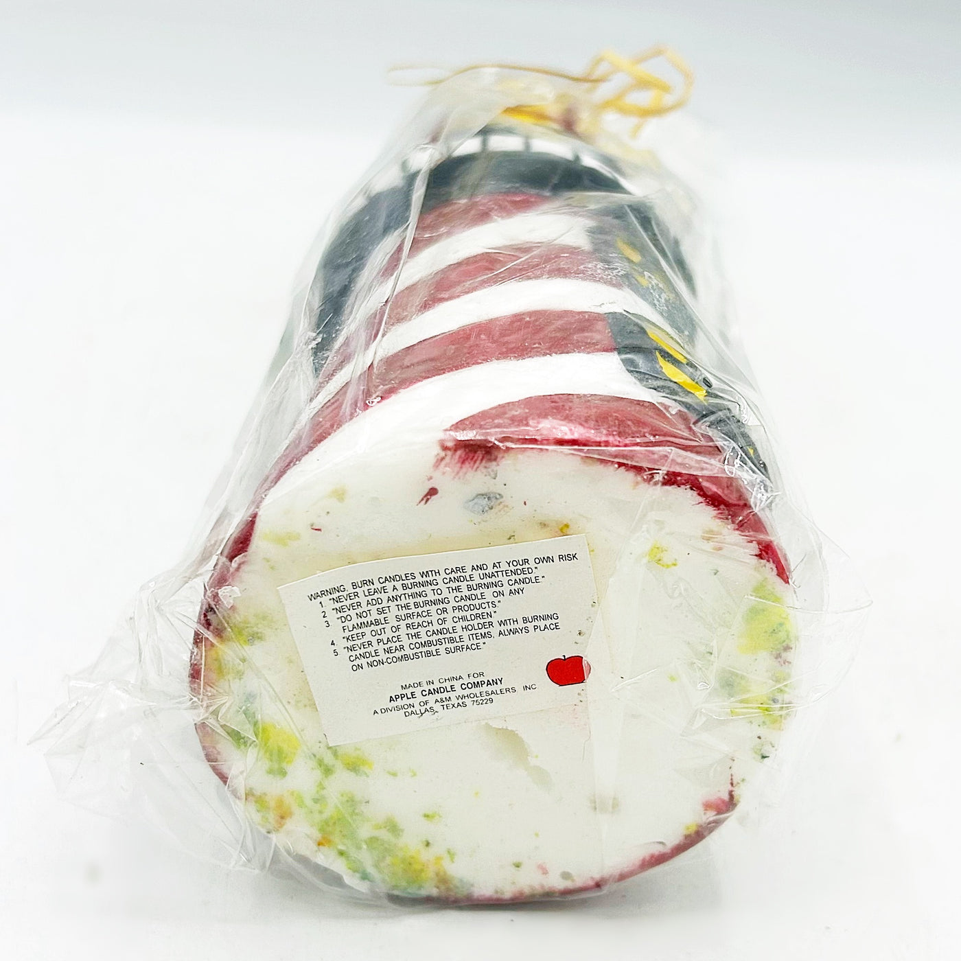 💙 Lighthouse Red and White Striped Shaped Candle 7.25" H
