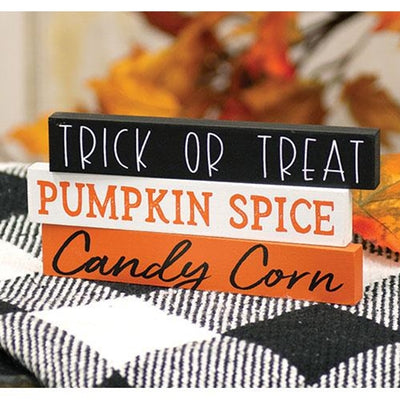 DAY 22 🎃 25 Days of SUMMERWEEN Set of 3 Candy Corn Pumpkin Spice Trick or Treat Mini Sticks