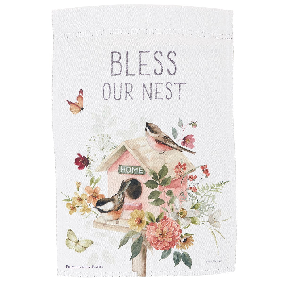 Our Nest Bird and Birdhouse Garden Flag