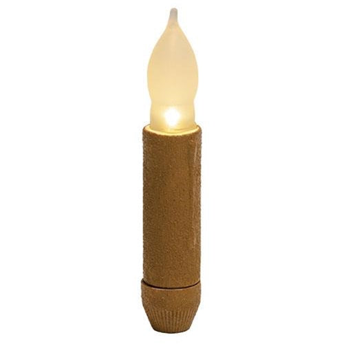 💙 Mustard Textured 4" LED Timer Taper Candle