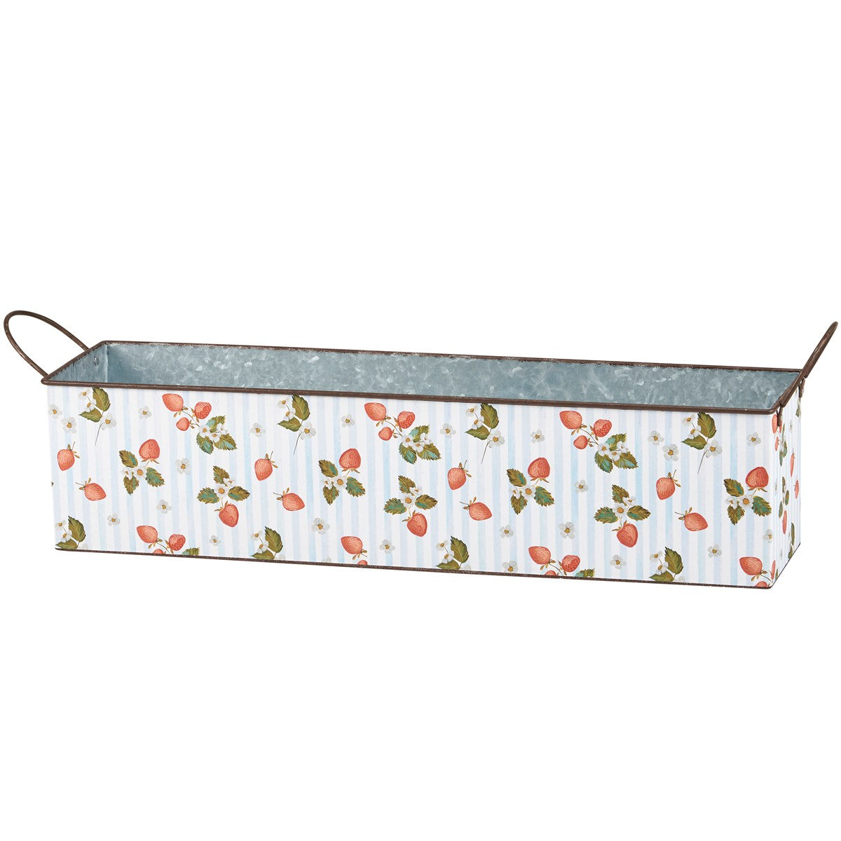 Set of 2 Fresh Strawberries Tin Bins