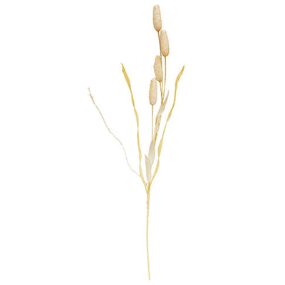 Wispy Bunny Tail & Leaf 24" Faux Floral Spray