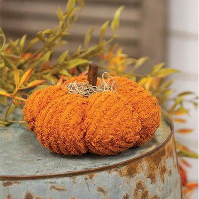 Orange Chenille Mossy 6" Pumpkin