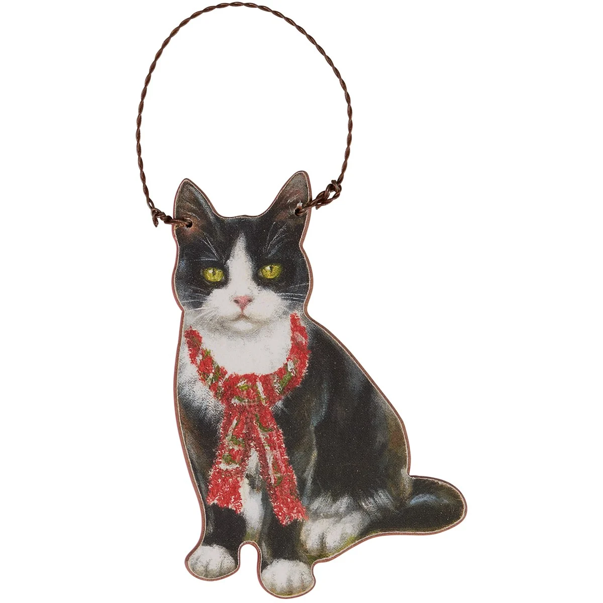 DAY 3 ✨ 25 Days of Ornaments ✨ 💙 Tuxedo Black and White Cat in Red Scarf Ornament