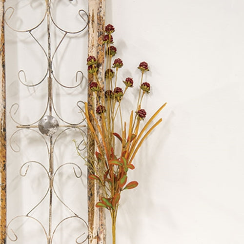 Fall Grass & Burgundy Thistle 26" Faux Floral Spray