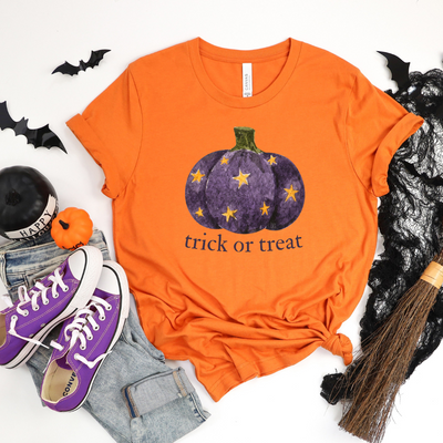 💙 Trick or Treat Star Pumpkin Halloween T-Shirt