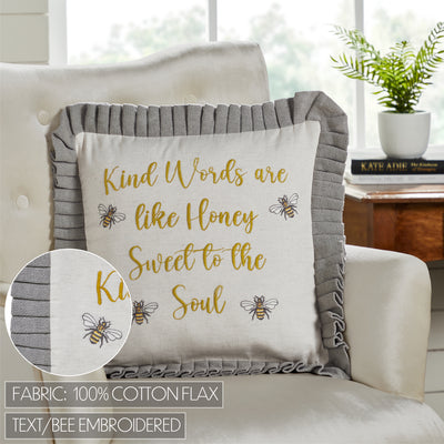 😊 WARM + COZY DAY 14 ✨ Kind Words Are Like Honey Bee Accent Pillow 18"