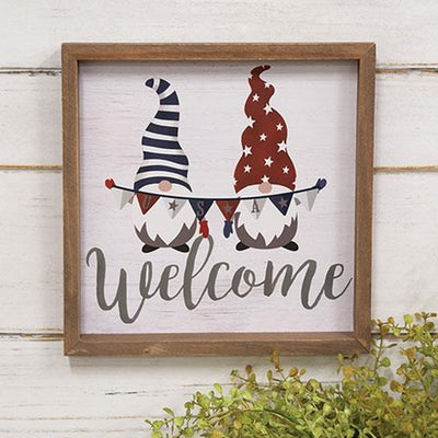 Gnome USA Welcome 10" Framed Sign