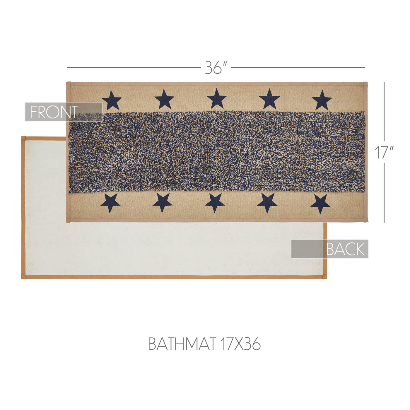 Navy Stars 17" x 36" Bathmat