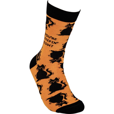 You're Creepin' Meowt Cat Halloween Socks