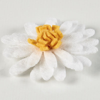 White Daisy Felt Magnets Set of 5