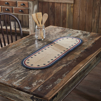 Americana My Country Stencil Stars 36" Oval Table Runner