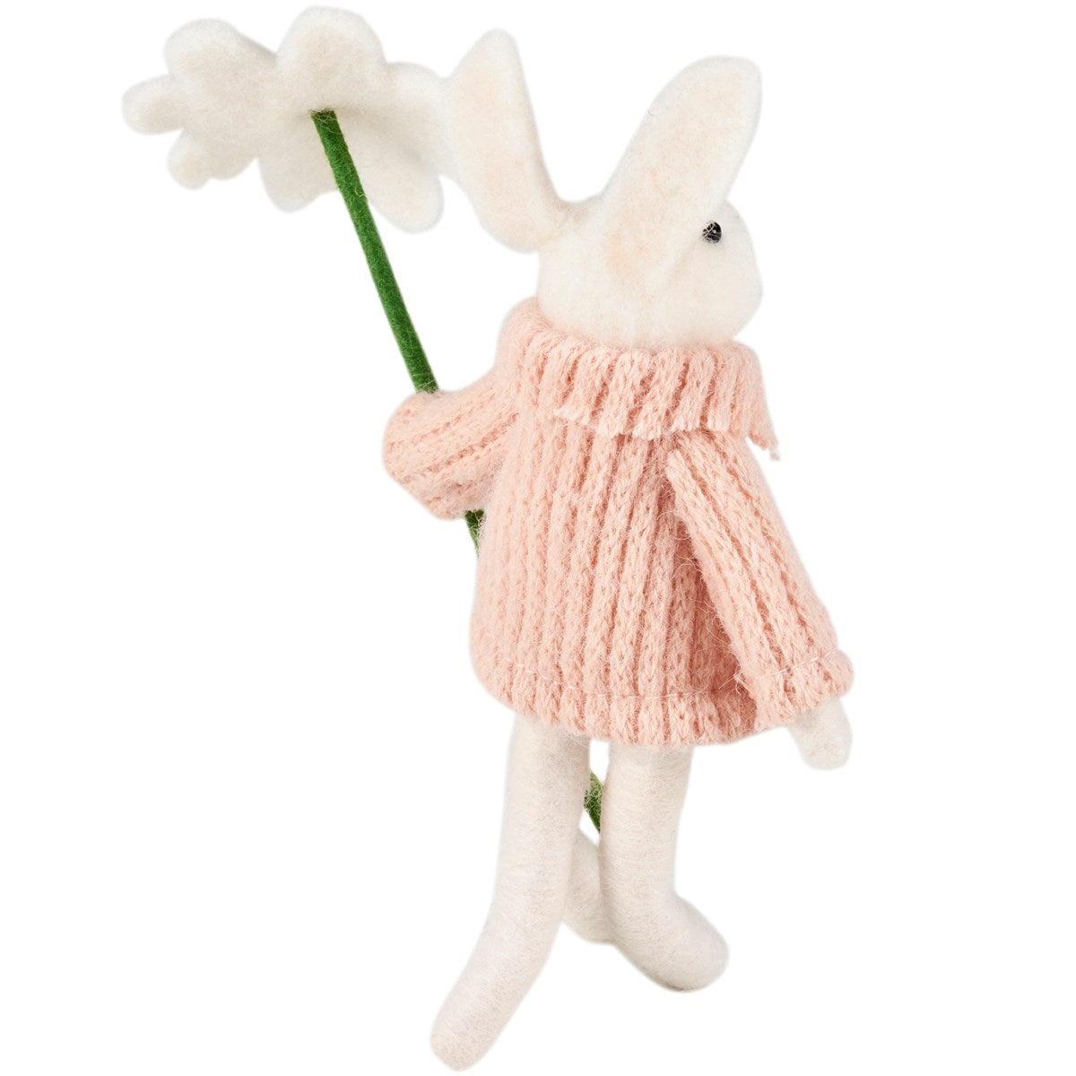 Daisy Bunny In Pink Sweater Fabric Figure 8.25" H