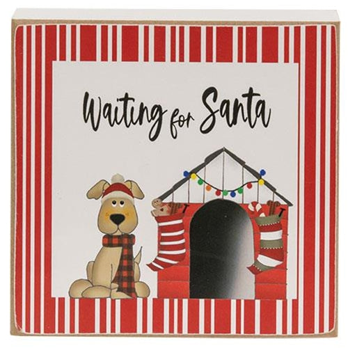 💙 Set of 3 Christmas Dog Sentiments 4" Square Block Signs