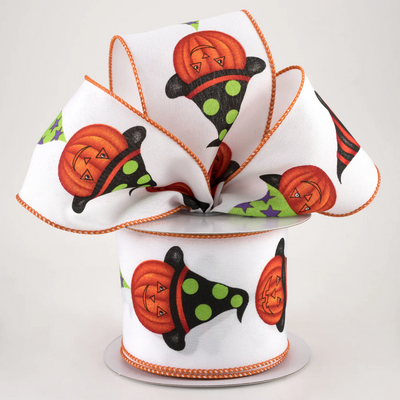 Jack-O-Lantern Witch Hat Ribbon 2.5" x 10 yards