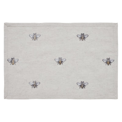 Set of 6 Embroidered Bee Placemats