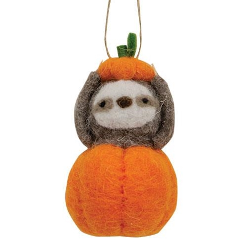 Pumpkin Sloth Felt Fall Ornament