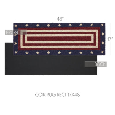 Red White and Blue Coir Rug 17" x 48"