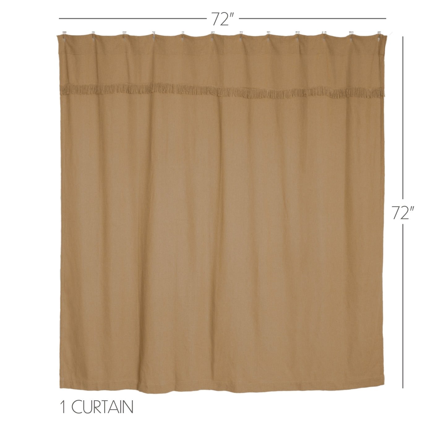 Burlap Natural Shower Curtain 72'' x 72''