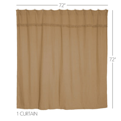 Burlap Natural Shower Curtain 72'' x 72''