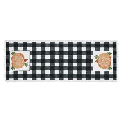 Annie Black Check Pumpkin Table Runner 8" x 24"