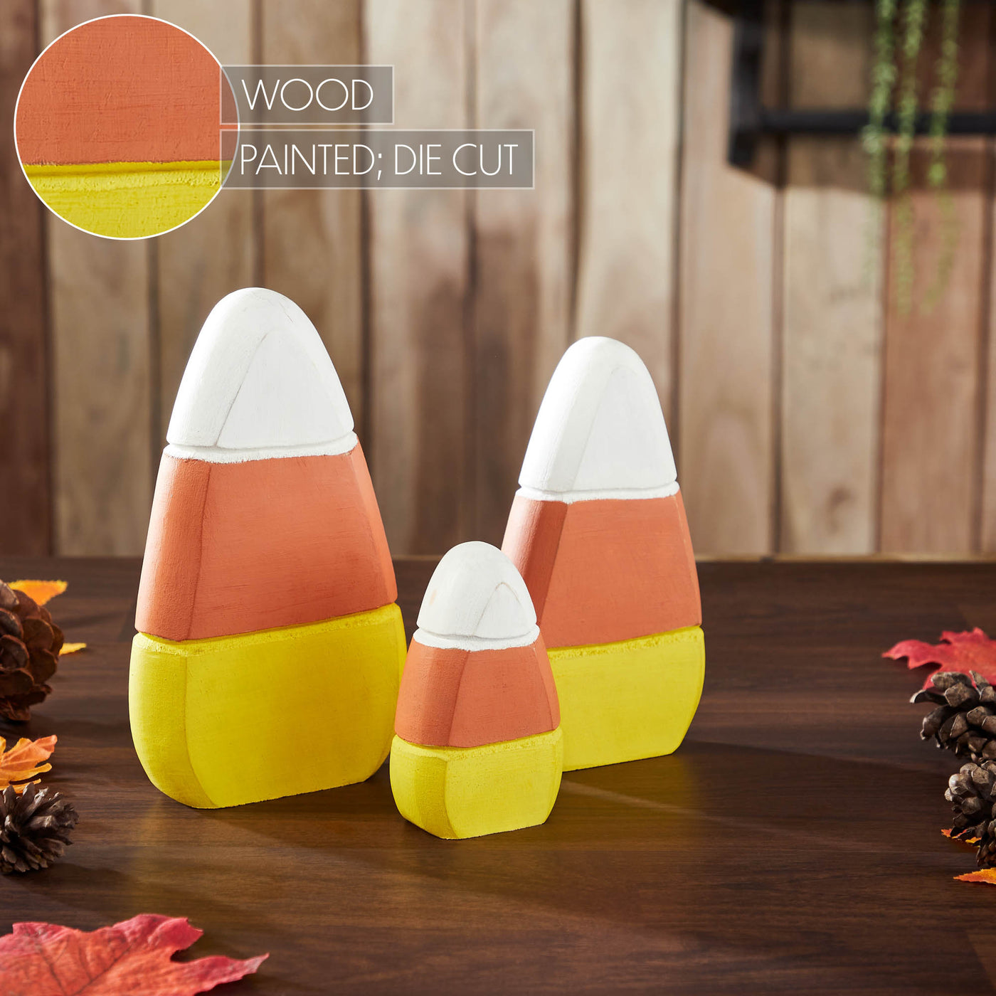 Candy Corn Wood Decor Set of 3