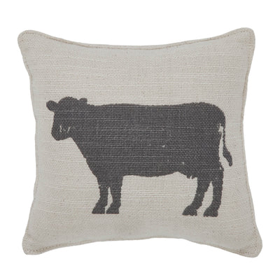 Farmhouse Cow Silhouette 6" Mini Accent Pillow