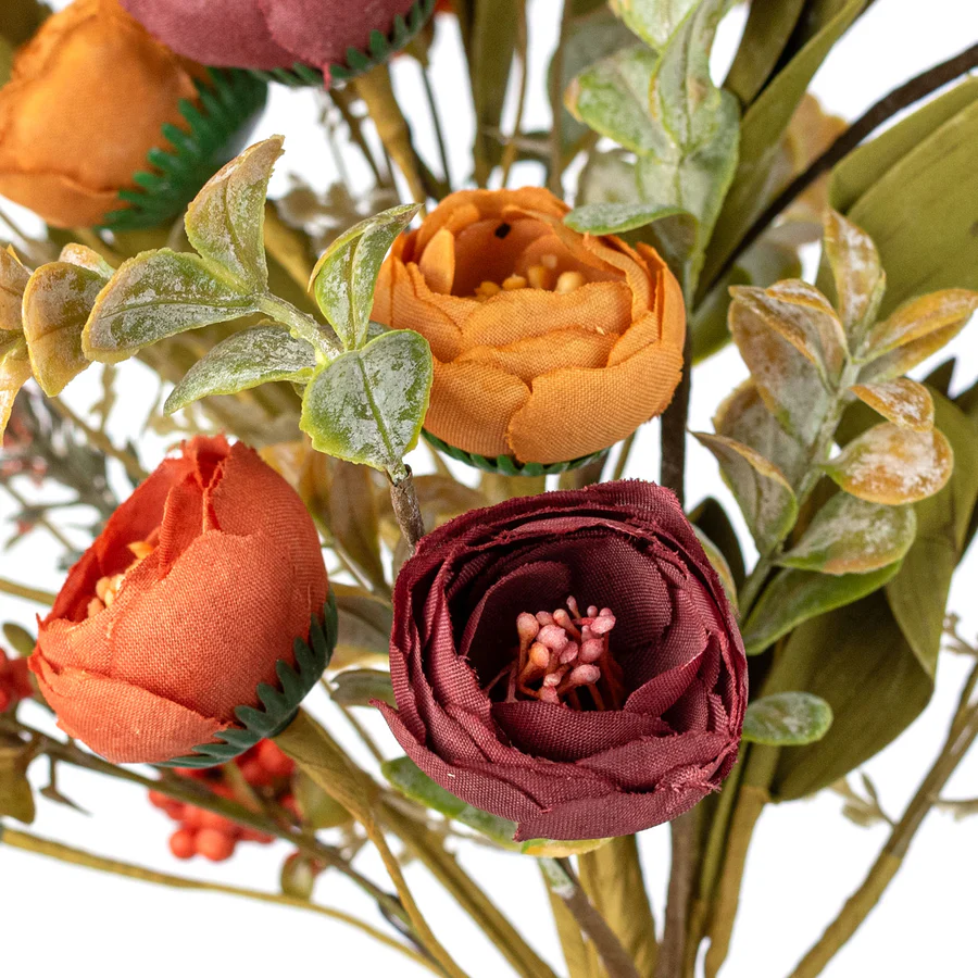 Ranunculus Fall Mixed 17" Faux Floral Bush