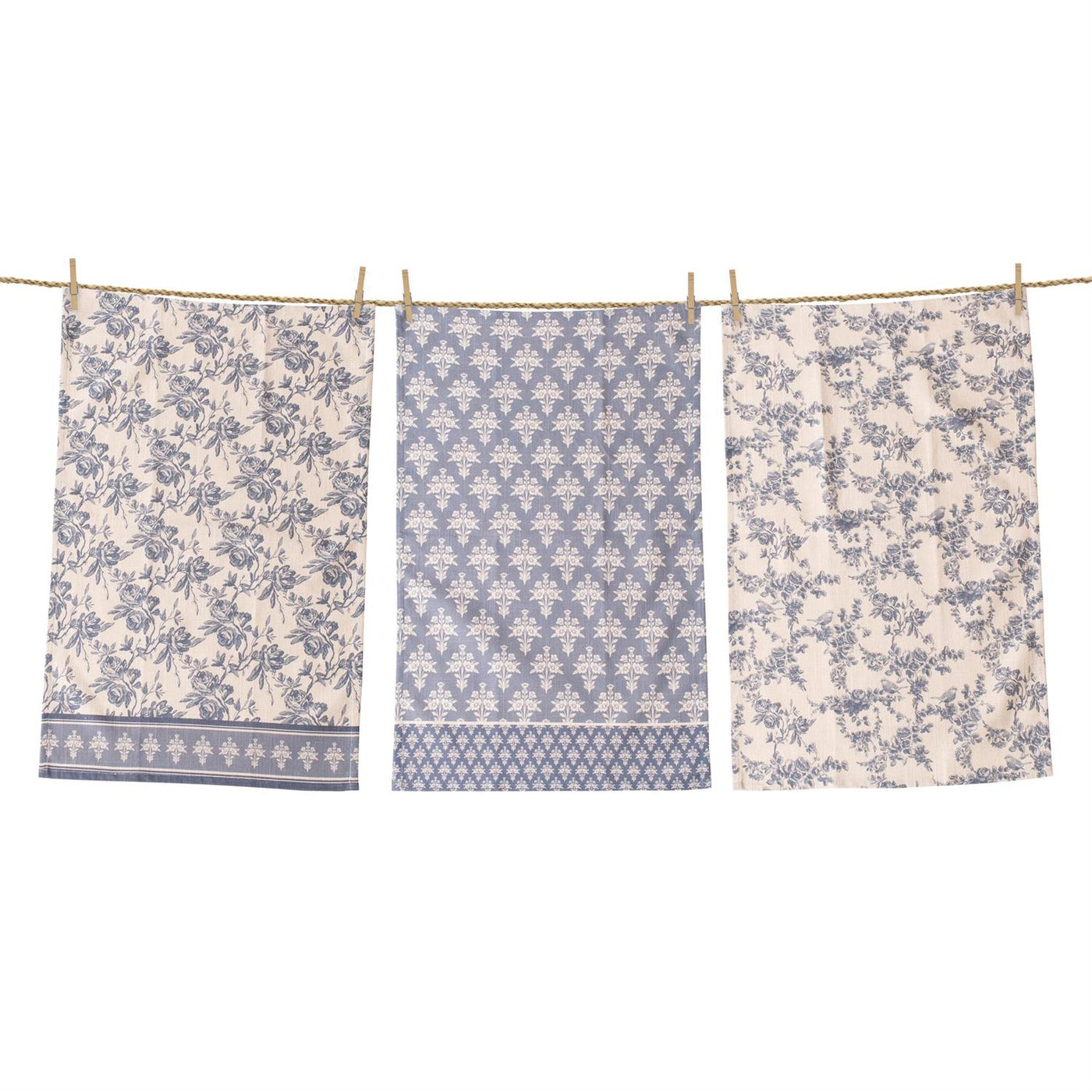 French Blue Tea Towels Set of 3