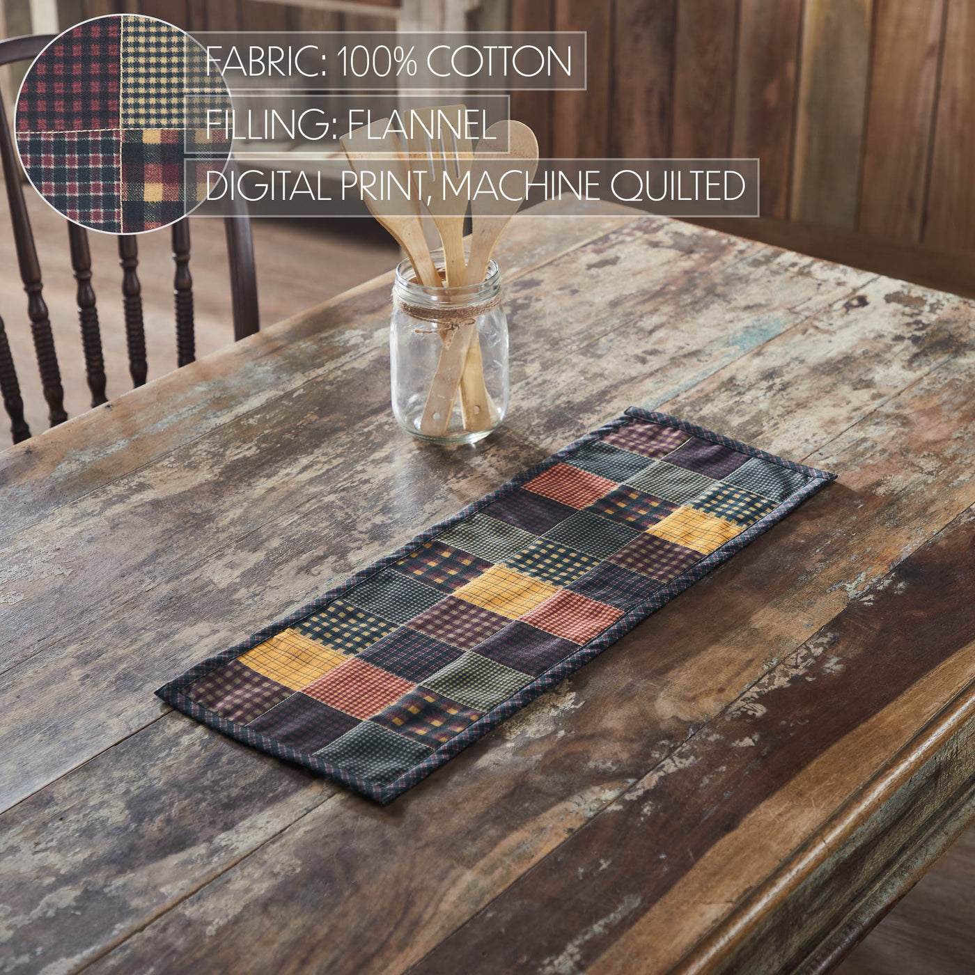 Heritage Farms Quilted 24" Table Runner