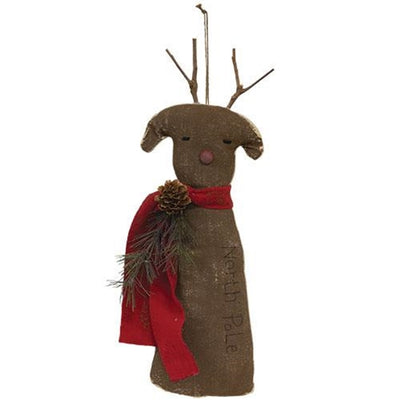 🎄💙 Stiffened Primitive North Pole Reindeer Hanger