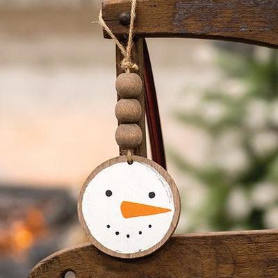 💙 Smiling Snowman Beaded Ornament