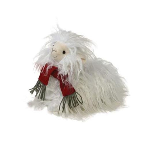Furry Llama With Christmas Scarf Plush Figure