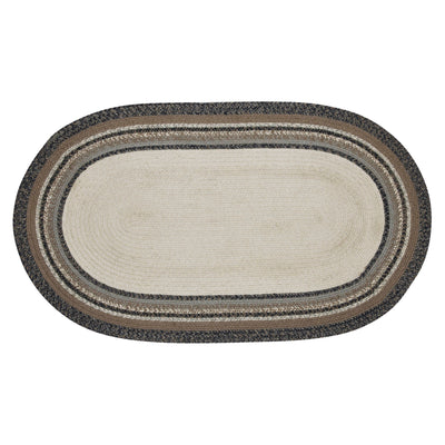 Welcome Floral Vine Oval Jute Rug w/ Pad 27" x 48"