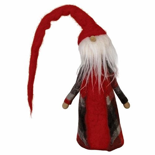 Santa Gnome With Long Hat Felt Figure 8.5" H