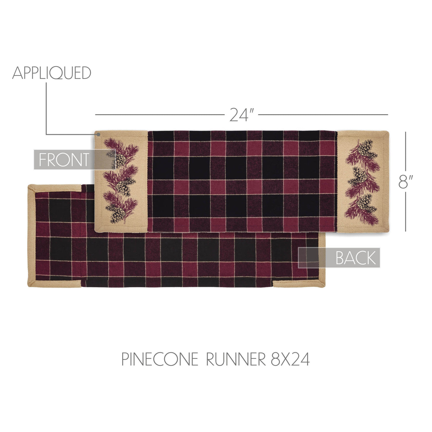 Connell Pinecone 24" Table Runner