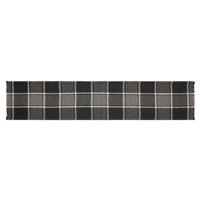 Eston Black Tan Plaid Table Runner 12" x 60"