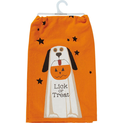 Lick Or Treat Halloween Dog Kitchen Towel