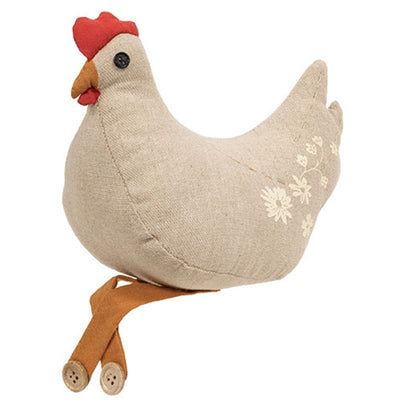 Country Floral Chicken Dangle Leg Stuffed Figure