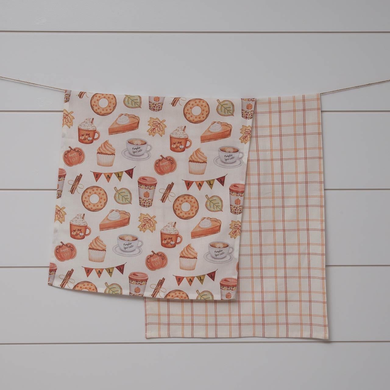 Set of 2 Pumpkin Spice Tea Towels