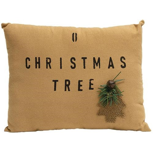 O Christmas Tree Primitive Small Decorative Pillow