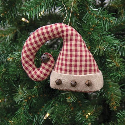 Gingham Santa Hat Ornament