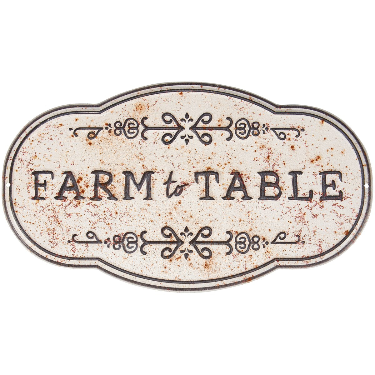 Farm To Table 10.5" Distressed Metal Sign