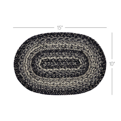 Sawyer Mill Black White 15" Jute Oval Placemat