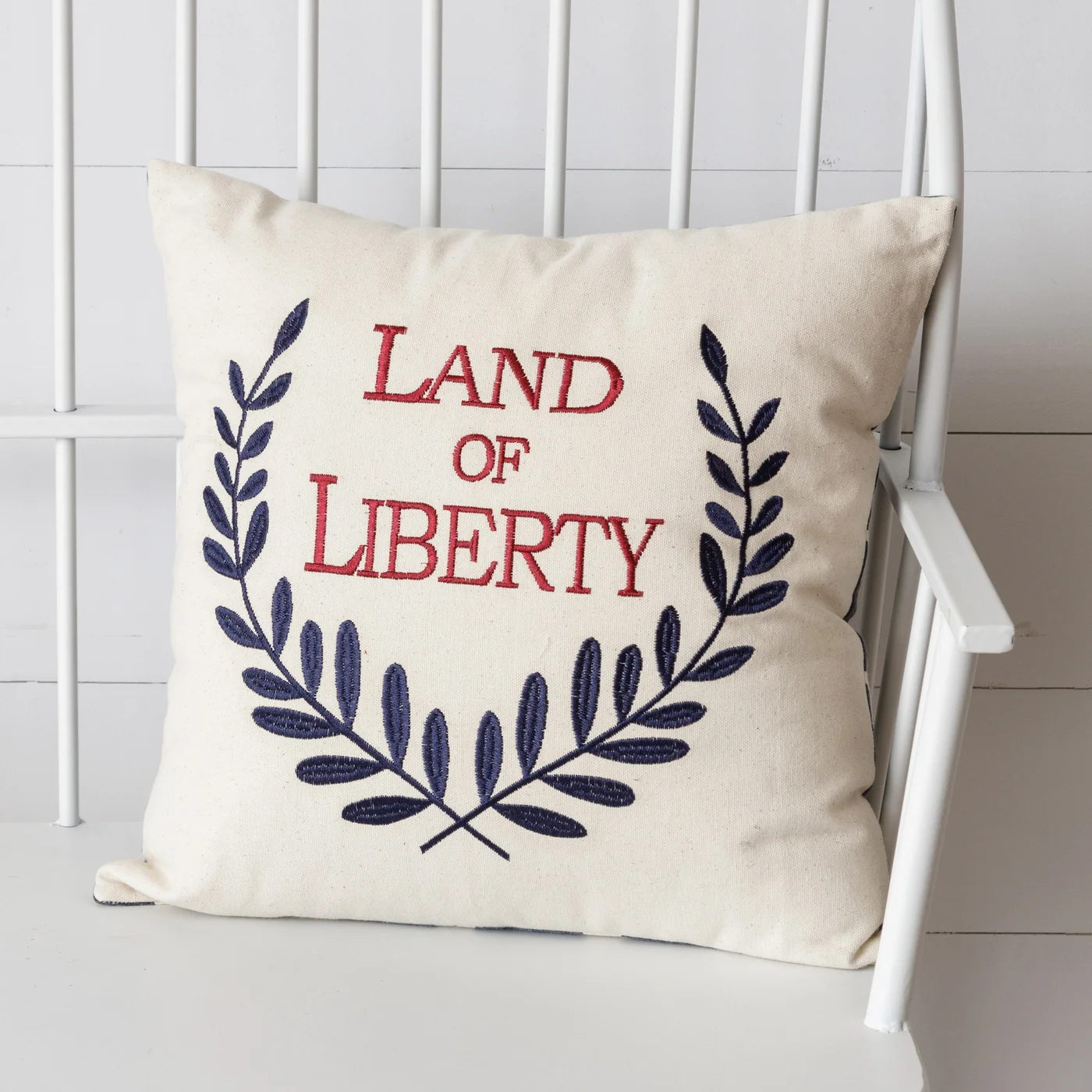 Land Of Liberty 16" Embroidered Accent Pillow