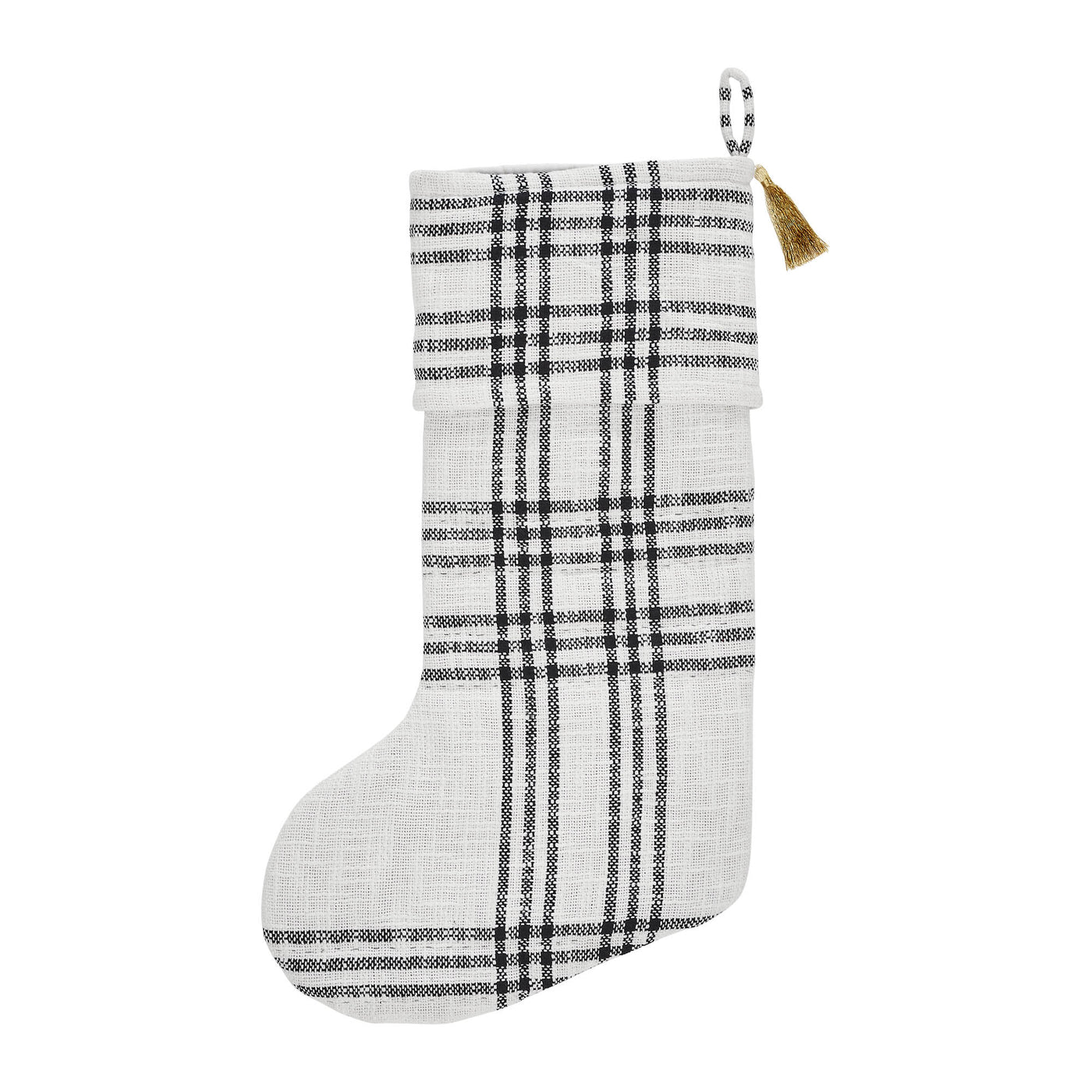 Wintergleam Black and White Plaid 20" Christmas Stocking